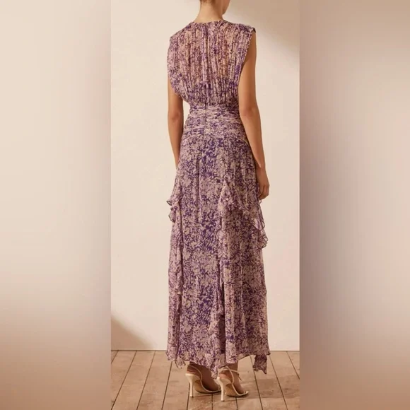 Shona Joy Purple Aurier Round Neck Sleeveless Maxi Dress - Picture 4 of 4